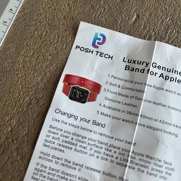 Posh Tech Black Leather Apple Watch Wrap Around Band - Picture 5 of 5